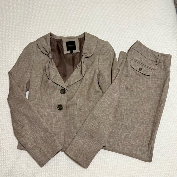 The Limited Pants - The Limited Collection Heather Tan Blazer Pant Suit